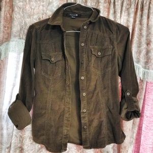 ❗Deal❗{Forever21} Brown Corduroy Button-down